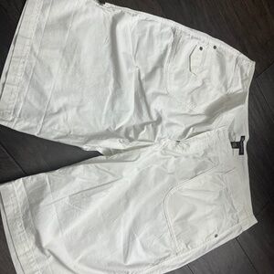 White Womens Plus size shorts